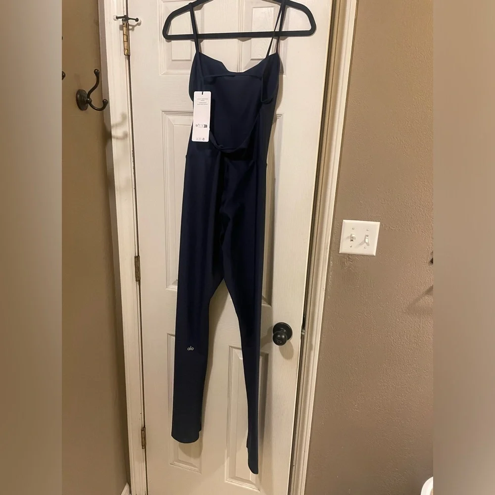 ALO Yoga Airlift Disco Daze Onesie Medium Color: Navy NWT